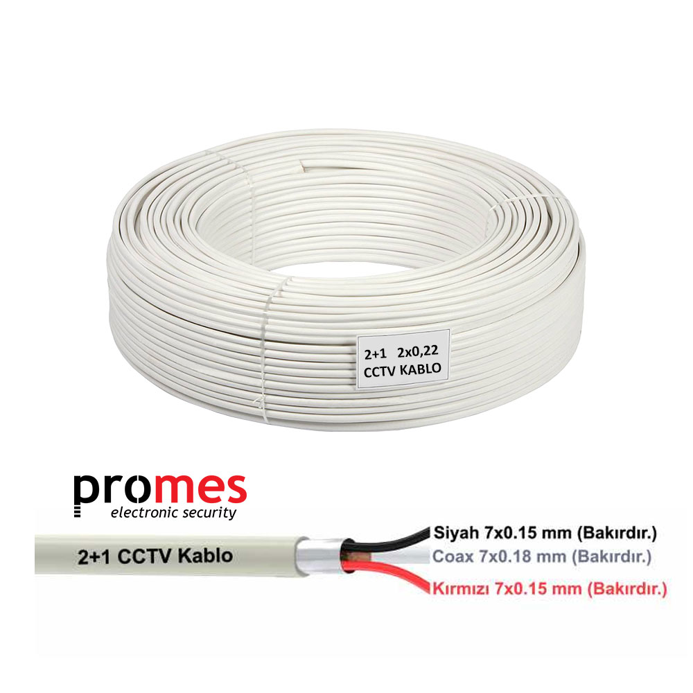 4+1 (1x Coax+2x0.22 + 2x0.50) CCTV Kaliteli Bakır Kablo